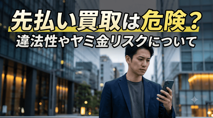 先払い買取は危険？違法性やヤミ金リスクについて