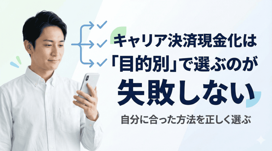 【まとめ】キャリア決済現金化は「目的別」で選ぶのが失敗しない