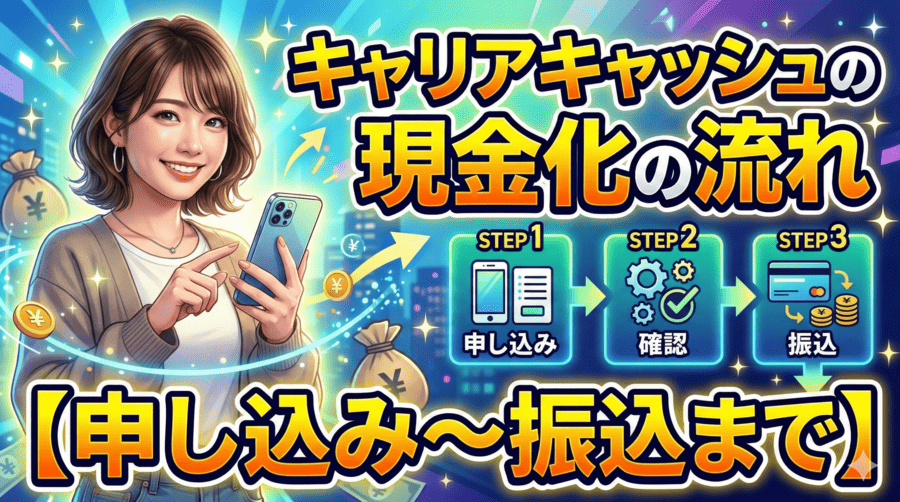 キャリアキャッシュの現金化の流れ【申し込み〜振込まで】